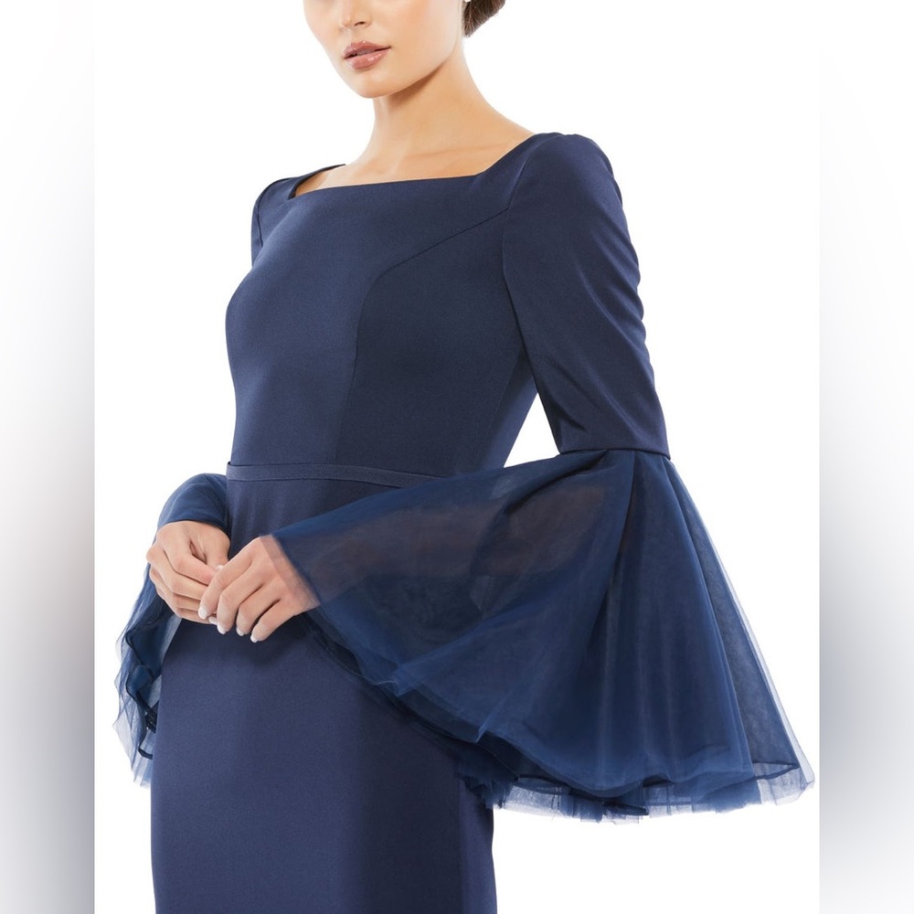 Mac Duggal Royal Blue Long Sleeve Gown - Picture 3 of 7